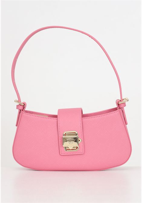 Pink women's bag with golden logo plate CHIARA FERRAGNI | 76SB4BF6ZS522454